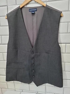 Saddlebred Mens Gray Vest 5 Button Front Front Pockets Rear Adjustable Strap... - Picture 1 of 3