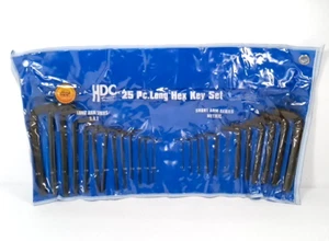 HDC 25pc. Long Hex Key Set, SAE & Metric In Plastic Storage/Carry Case, *No #4 - Picture 1 of 16