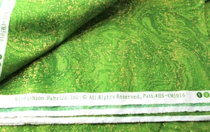 CHRISTMAS Hi Fashion New Fabric Material Cotton Marble Green Gold 112 X 200 cms - Bild 1 von 4