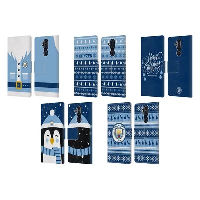 MANCHESTER CITY MAN CITY FC CHRISTMAS LEATHER BOOK WALLET CASE FOR NOKIA PHONES - Image 1 of 4