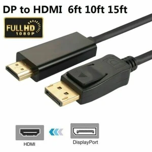 Display Port DP to HDMI Cable Adapter Converter Audio Video PC HDTV 1080P 60Hz - Picture 1 of 9