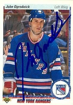 John Ogrodnick autographed Hockey Card (New York Rangers) 1990 Upper Deck #258 - Image 1 of 1