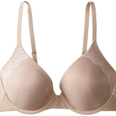 Vanity Fair Beautifully Smooth Secret Lace Underwire Bra 75209 Beige 38B NWT! - Image 1 of 2