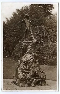 1940s Postcard Bronze Statue Sculpture of Peter Pan Kensington Gardens Unposted - Picture 1 of 2