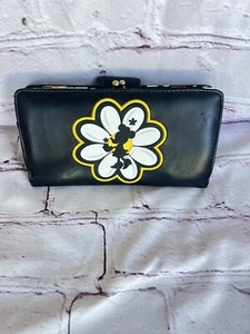 Minnie Mouse Geldbörse Daisy Flower Portemonnaie Disney Parks Minnie schwarz gelb Gänseblümchen - Bild 1 von 8