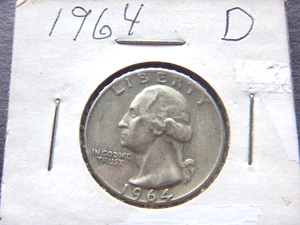1964 (D) George Washington Quarter - Foto 1 di 3