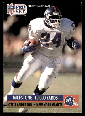 1991 Pro Set FACT Mobil Ottis Anderson #20 New York Giants - Image 1 of 2