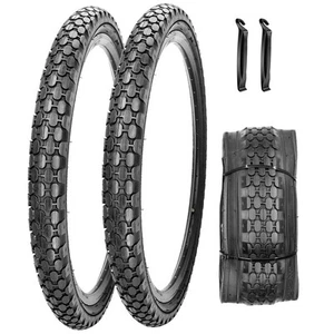Paquete de 2 neumáticos de bicicleta de crucero de playa de 24"x2,125" pulgadas pared lateral negra con 2 palancas... - Imagen 1 de 7