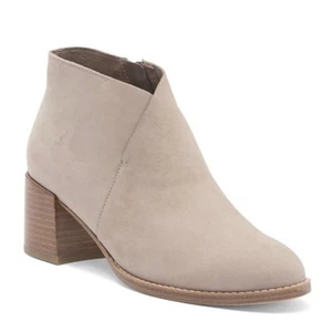 Eileen Fisher Melrose Nubuck Leather Block Heel Booties Women's Size 7 - Picture 1 of 17
