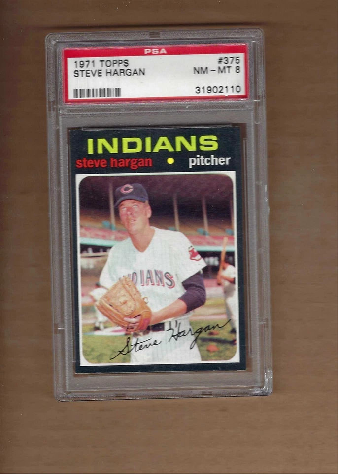 1971   TOPPS  STEVE  HARGAN  #  375   PSA  8 - Image 1 of 1