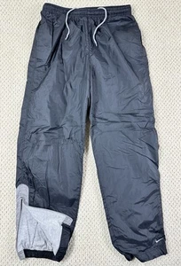 Vintage Nike Track Pants Mens L Black Swoosh Sweat Lined Athletic Jogger Y2K 90s - Picture 1 of 14
