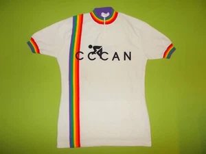 VINTAGE Shirt TRICOTS DU ROCHER (M) (3) PERFECT !! CYCLING 1970's MADE IN FRANCE - Picture 1 of 7