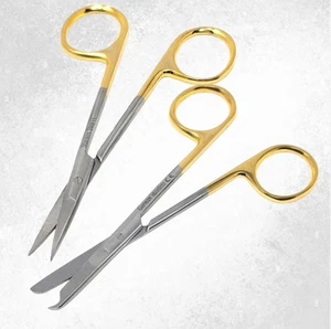 MICRO IRIS SCISSORS STRAIGHT + SUTURE STITCH SCISSORS 4.5" GERMAN GRADE - Bild 1 von 3