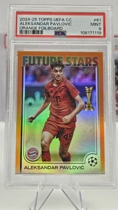 2024-25 Topps UEFA [PSA 9] Aleksandar Pavlovic Future Stars Orange /25 FC Bayern - Picture 1 of 3