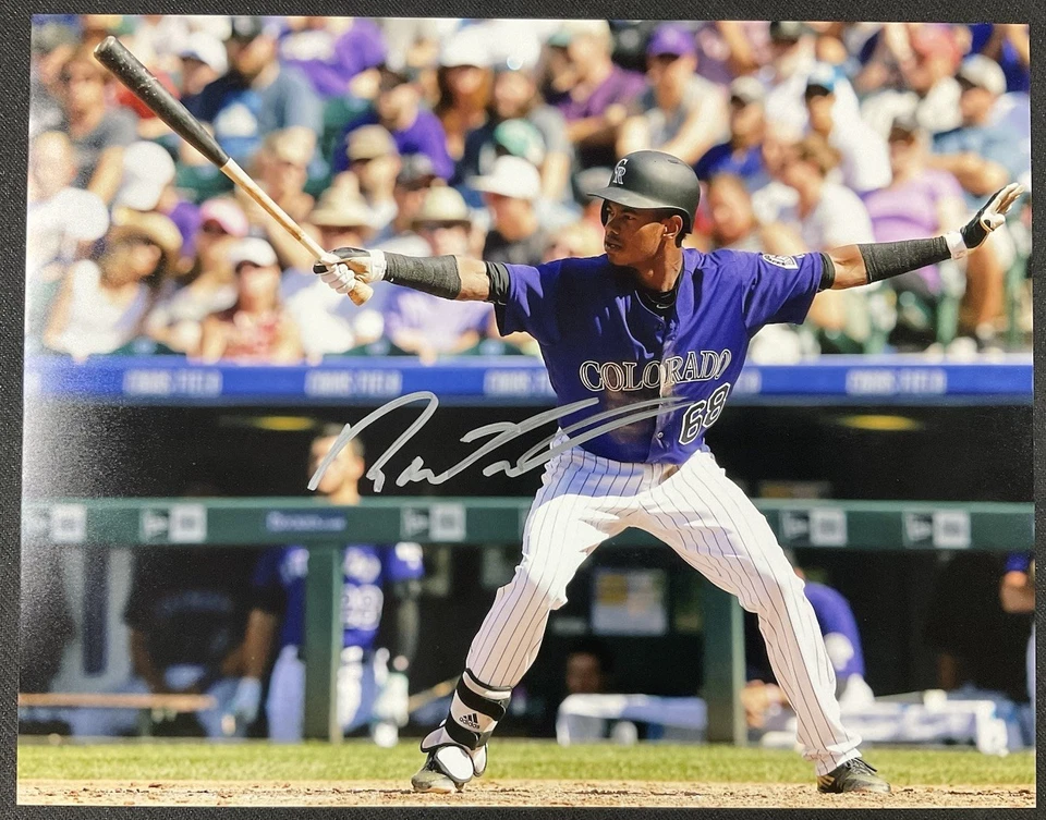Foto autografiada firmada por RAIMEL TAPIA 11x14 de los Colorado Rockies Foto 1 de 2