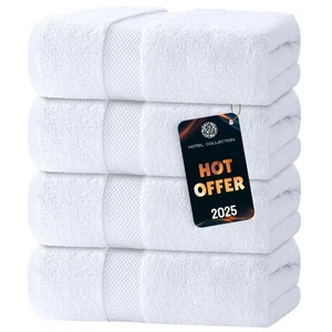 Luxury Bath Towels Set of 4 Large - 700 GSM Turkish Cotton Ultra Soft Bath To... - Foto 1 di 6