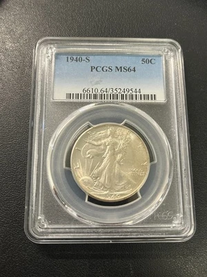 Medio dólar Walking Liberty 1940 S graduación profesional MS-64 - SIN CIRCULAR - CERTIFICADO - 50C Foto 1 de 2