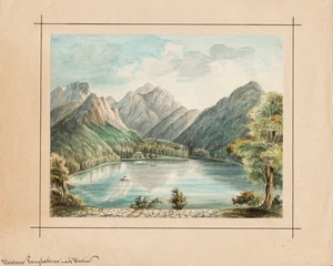 Vorderer Langbathsee Ebensee am Traunsee Austria acuarela dibujo Leifer 1850 - Imagen 1 de 1
