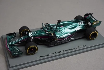 1:43 Spark S7673 Aston Martin AMR21 Bahrain GP 2021 #18 L. Stroll model car - Image 1 of 4