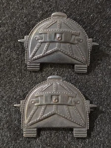 Original WWI US Army 1st Issue Tank Corps Armored Officer Pin Back Insignia Set - Picture 1 of 8