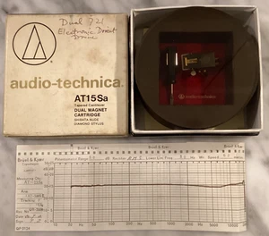 AUDIO TECHNICA AT15SA CARTRIDGE AND GENUINE ATN15SA SHIBATA STYLUS IN CASE & BOX - Picture 1 of 9