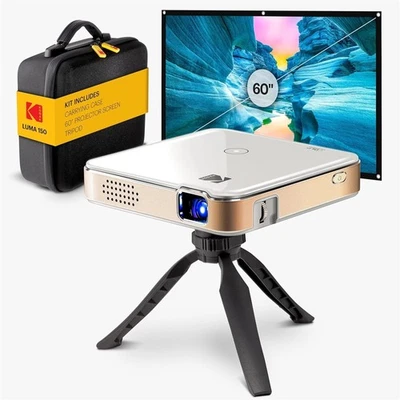 Kodak Luma 150 Pico Projector Bundle with 60" Screen, Tripod & Case (White) - Image 1 of 4