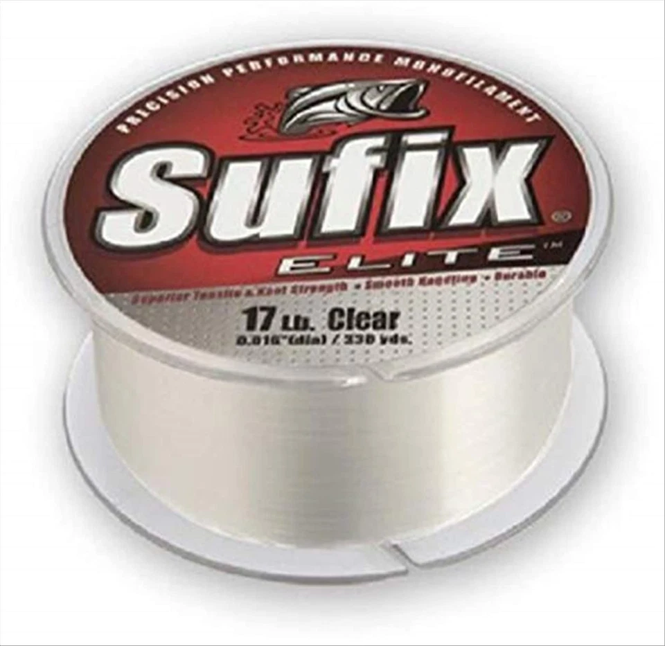 Línea de pesca monofilamento transparente Sufix Elite 14 lb 330 yardas resistencia de precisión Foto 1 de 1