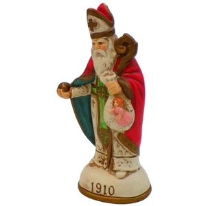 1988 Christmas Reproductions 1910 Santa Figurine St. Nicholas Bishop Design - Picture 1 of 11