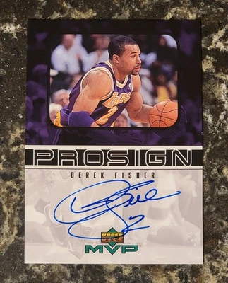 1999-00 Upper Deck MVP Derek Fisher Prosign automático #DF - ¡Autógrafo nítido! Foto 1 de 3