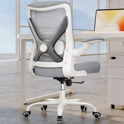 Silla de Oficina Ergonómica - Silla de Escritorio para Computadora en Forma de X Cómoda, Gaming Blanco Ceniza Foto 1 de 4
