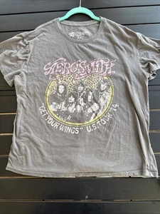 BIG & TALL WOMENS AEROSMITH Graphic Grey TShirt Sz XXL Fair/Good Used Condition - Picture 1 of 7