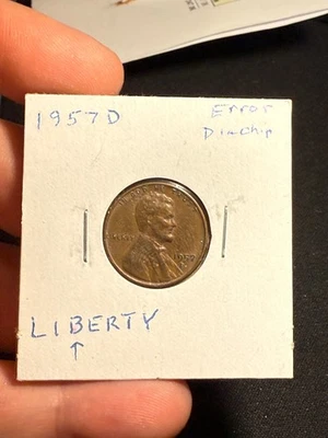 1957 D United States Lincoln Cent Error Coin - Image 1 of 2