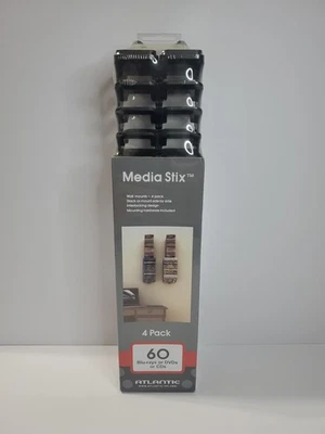 Atlantic Media Stix for Blu-rays, DVDs, CDs, Storage Wall Mount 4 Pack NEW - Image 1 of 4