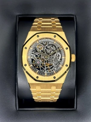 NUEVO 2025 Audemars Piguet Royal Oak 41 mm 15407BA doble rueda de equilibrio calada Foto 1 de 4