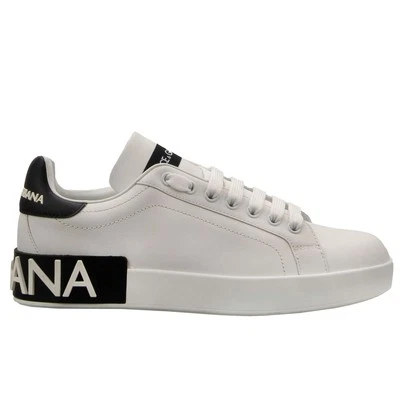 DOLCE & GABBANA DG Logo Women Leather Sneaker PORTOFINO White Black  - Image 1 of 4