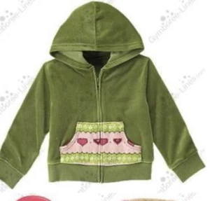 NWT Gymboree GINGERBREAD GIRL Green velour full-zip hoodie jacket ~ Girls XS 3 4 - Picture 1 of 3