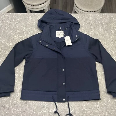 Jack Willis Jacket Womens 8 Navy Blue Hooded Burbage Ponte Jacket NWT - Image 1 of 4