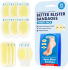 Better Blister Bandages - 12Ct - Water Resistant - 25% More Cushioning - Hydroco