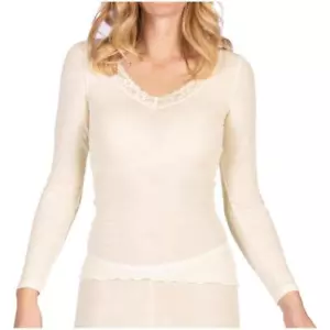 Nina von C. Damen langarm Unterhemd Wool Silk Shirt 1/1 Arm Merinowolle Seide - Bild 1 von 6