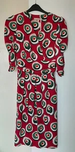 John Lewis Jolie Moi Dress UK 10 Pink Patterned Wrap Front Midi Occasion Wedding - Picture 1 of 7