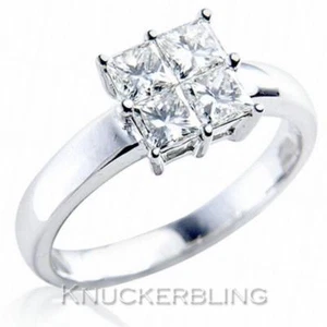 Diamond Engagement Square Ring 0.50ct Princess Cut F VS set in 18ct White Gold - Picture 1 of 1