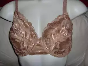 LADIES BEAUTIFUL ALL LACE UNDERWIRED BRA  - SIZES 38E - 40F - 44C - 44D - TAN - Picture 1 of 2