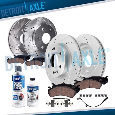 Front Rear Drilled Rotor Brake Pad for Silverado Sierra 1500 Yukon XL Escalade - Image 1 of 4