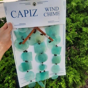 De colección NUEVO Capiz Shell Carillón de Viento 9 Hilos Azul Turquesa LEER - Imagen 1 de 8