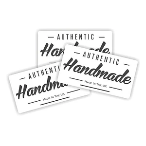 Authentic Handmade In The UK Rectangle Paper Stickers Crafting  63 x 34mm - Picture 1 of 3