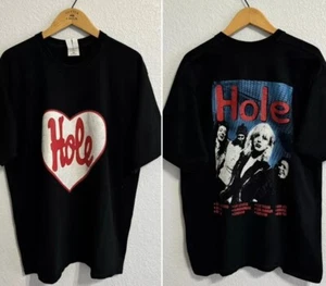 Hole Band Shirt Courtney Love 2 Side Black 90s Reprint Classic Style T shirt - Picture 1 of 2