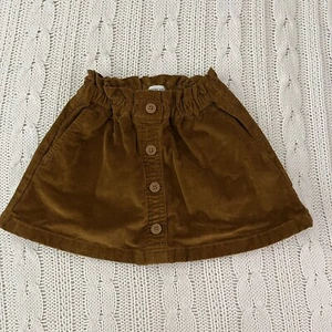 NWOT Crewcuts Factory Girls Size 2 Brown Cordury Skirt with Faux Buttons  - Picture 1 of 8