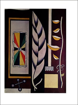 Impresión vintage Fernand Leger 1976 composición con hoja pintura de bellas artes de 1927 Foto 1 de 3