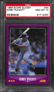 1988 SCORE GLOSSY #24 KIRBY PUCKETT PSA 10 81712253
