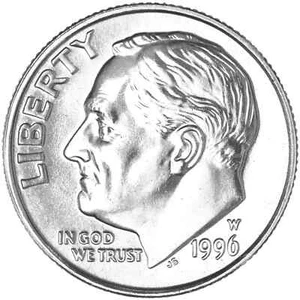 1996 W Roosevelt Dime West Point Uncirculated US Mint - Picture 1 of 2